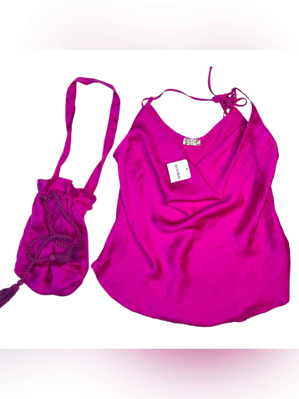 NWT Free People Intimately Evening Out Halter Top Pink Large